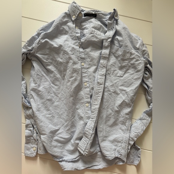 Brandy Melville Tops - Brandy Melville Blue Striped Button Down Shirt